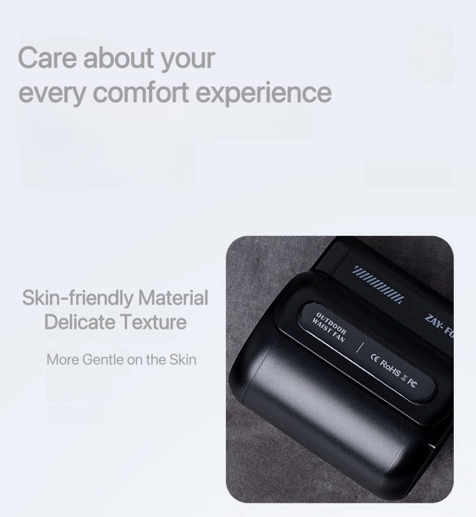 NaNa Outdoor USB wiederaufladbarer Mini-Hüftventilator – Tragbarer flügelloser Kühlventilator