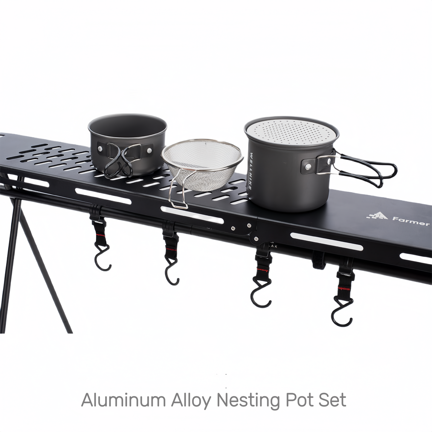 WELLHIKE Leichtes 2-teiliges Camping-Kochgeschirr-Set – Tragbarer Aluminium-Klapptopf