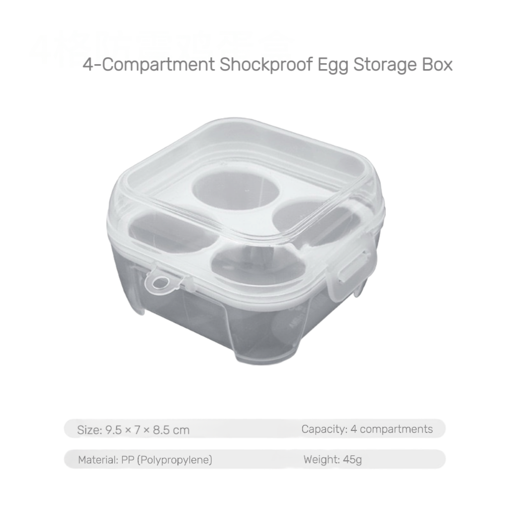 NaNa Outdoor Camping Portable Egg Storage Box – Shockproof, Transparent, Sealed Lid, 3/4/8 Compartments