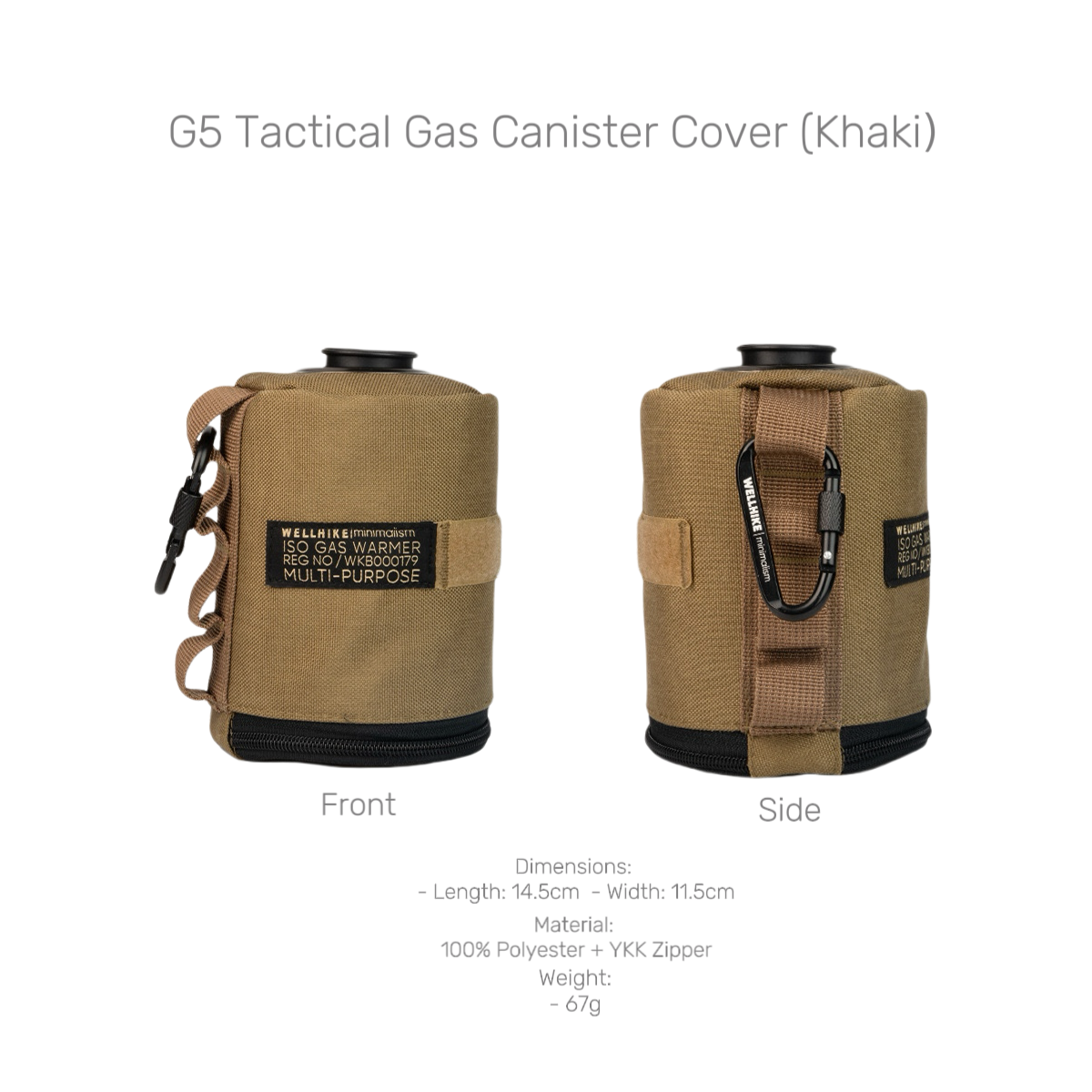 WELLHIKE Outdoor Camping G2/G5 Tactical Gas Canister Sleeve lightweight Compliant Cover