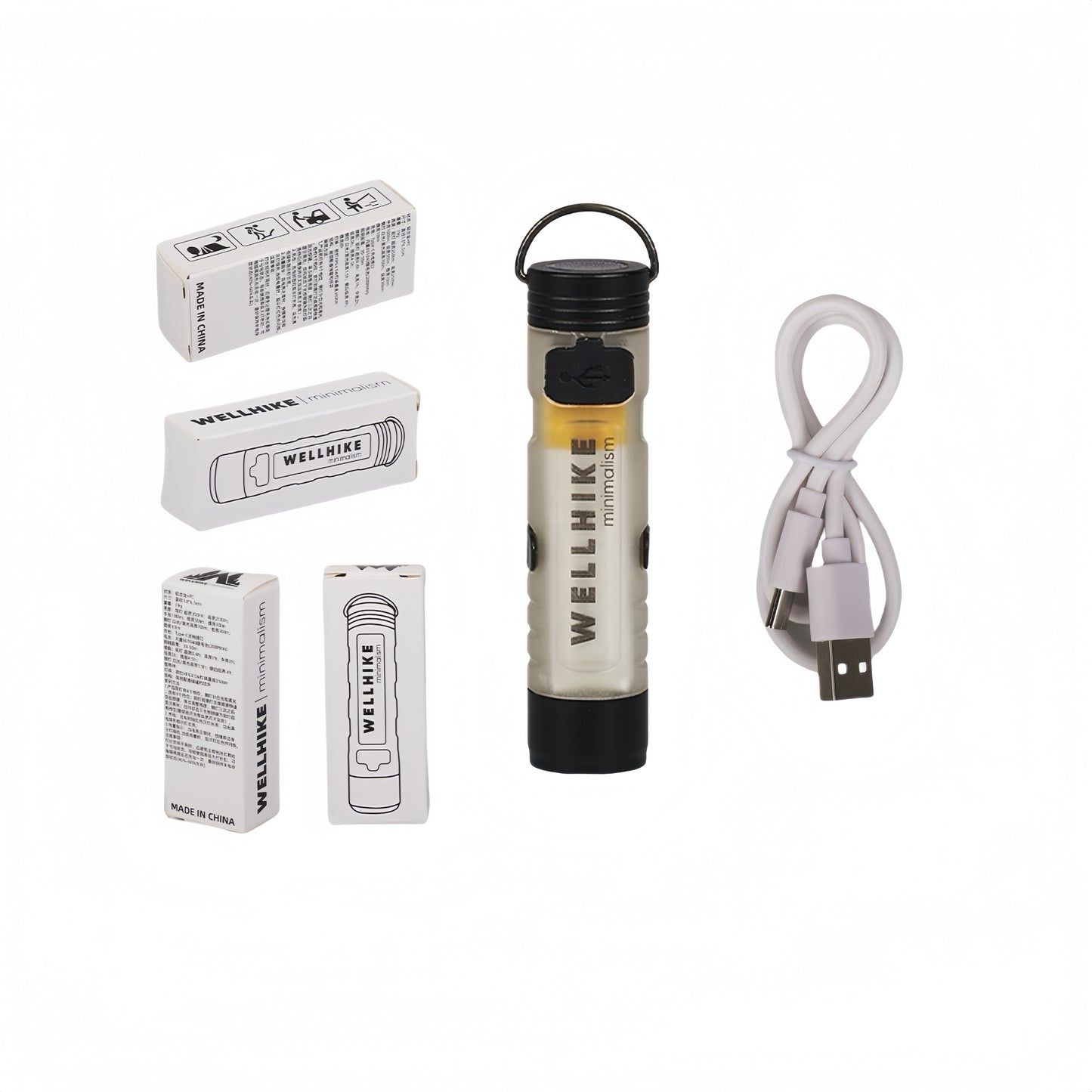 WELLHIKE Outdoor Mini High- intensive LED Long- Lasting Rechargeable Torch Pocket Clip Light