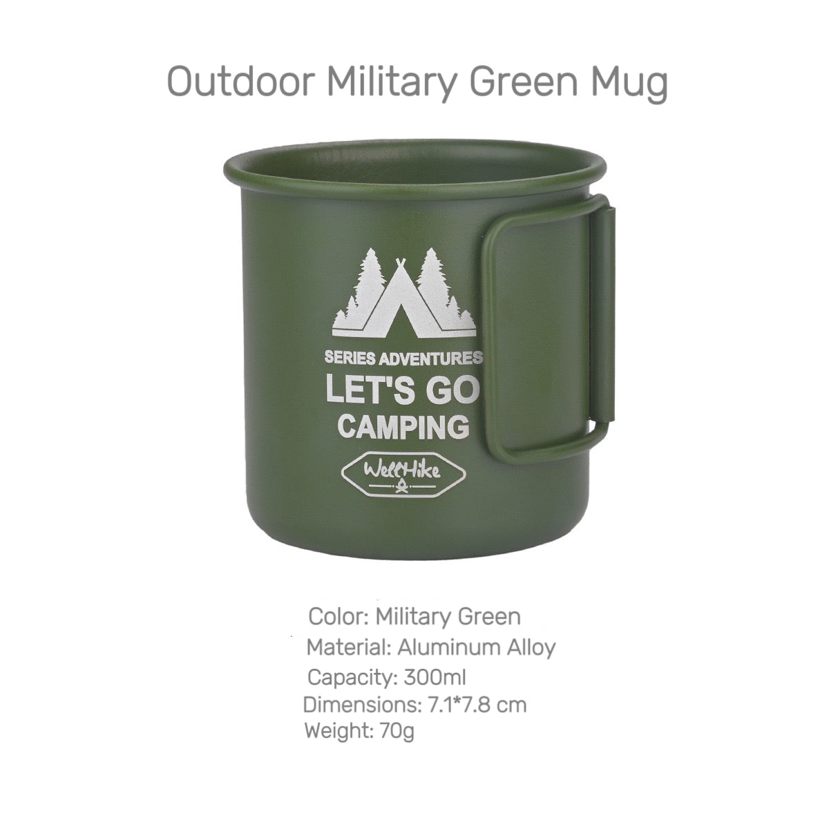 WELLHIKE 300ml Outdoor Camping Cup – Portable Foldable Coffee Mug for Hiking, Picnic & Travel