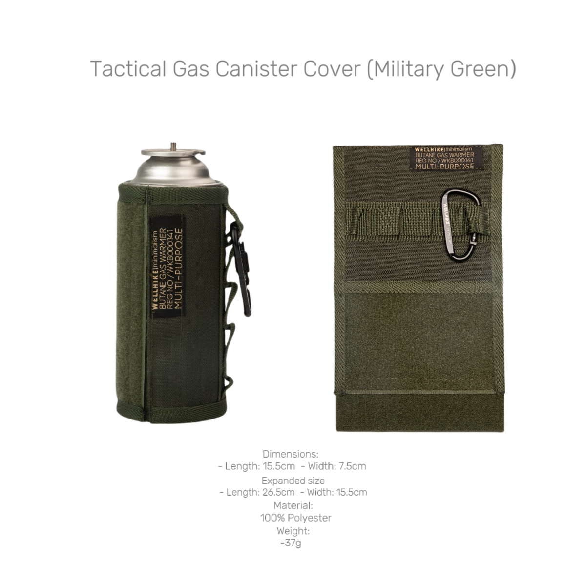 WELLHIKE Outdoor Camping G2/G5 Tactical Gas Canister Sleeve lightweight Compliant Cover