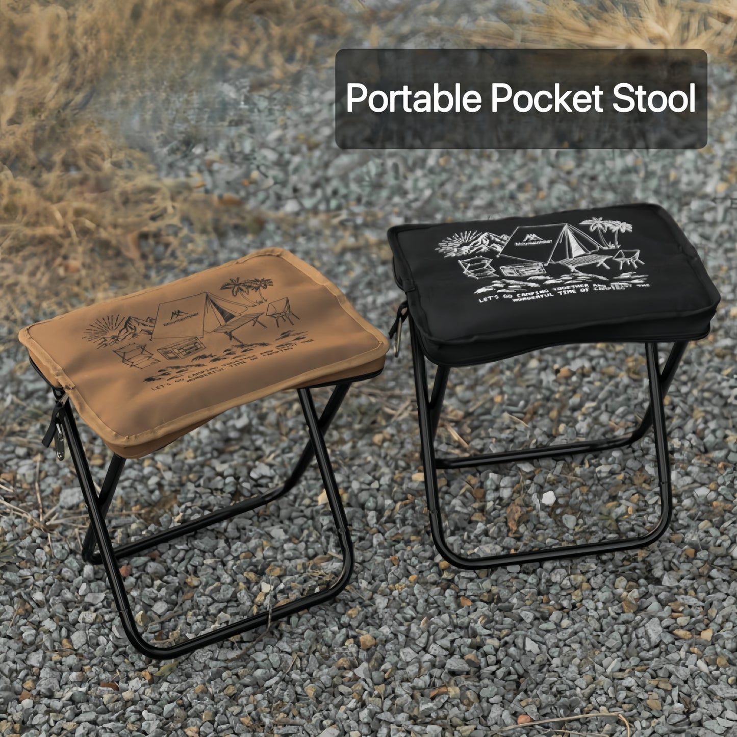 MOUNTAINHIKER Portable Pocket Stool – Lightweight Foldable Camping Chair