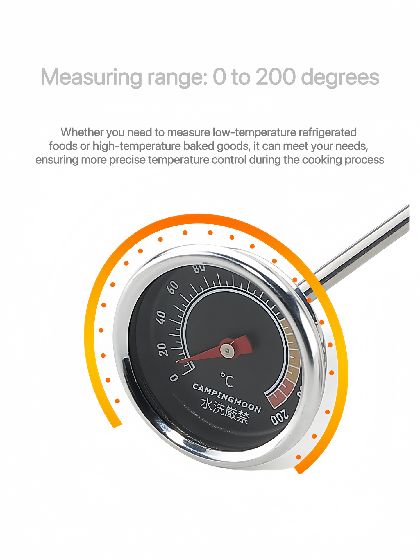 CAMPINGMOON 304 Stainless Steel Mechanical Food Thermometer