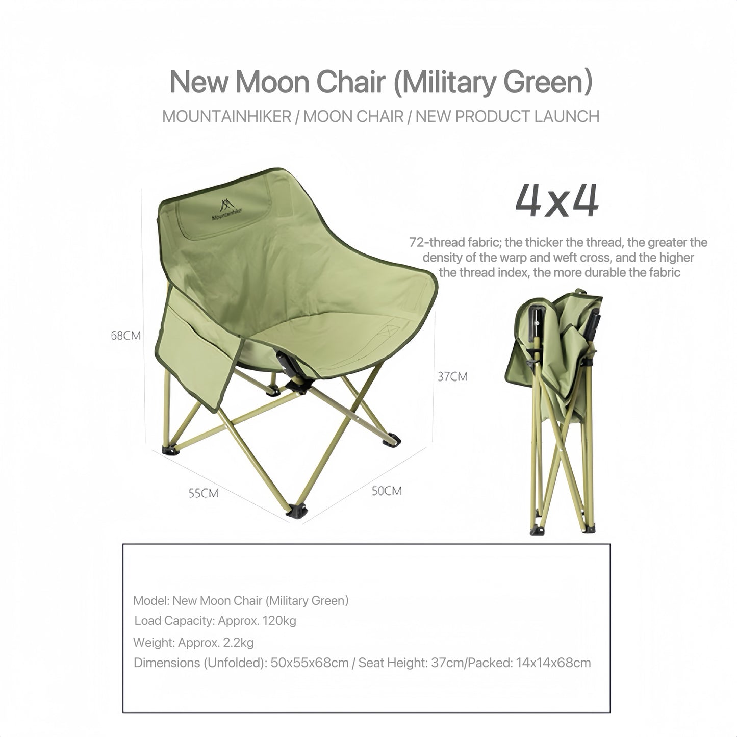 MOUNTAINHIKER Moon Chair Portable Lightweight Camping chairs durable Outdoor Furniture