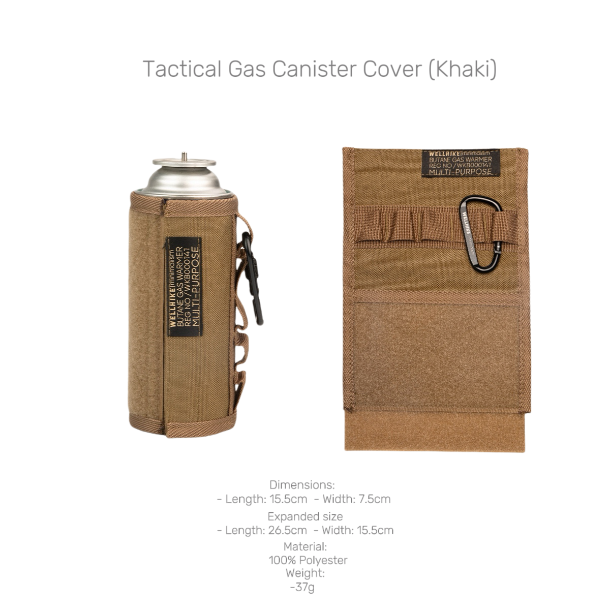 WELLHIKE Outdoor Camping G2/G5 Tactical Gas Canister Sleeve lightweight Compliant Cover