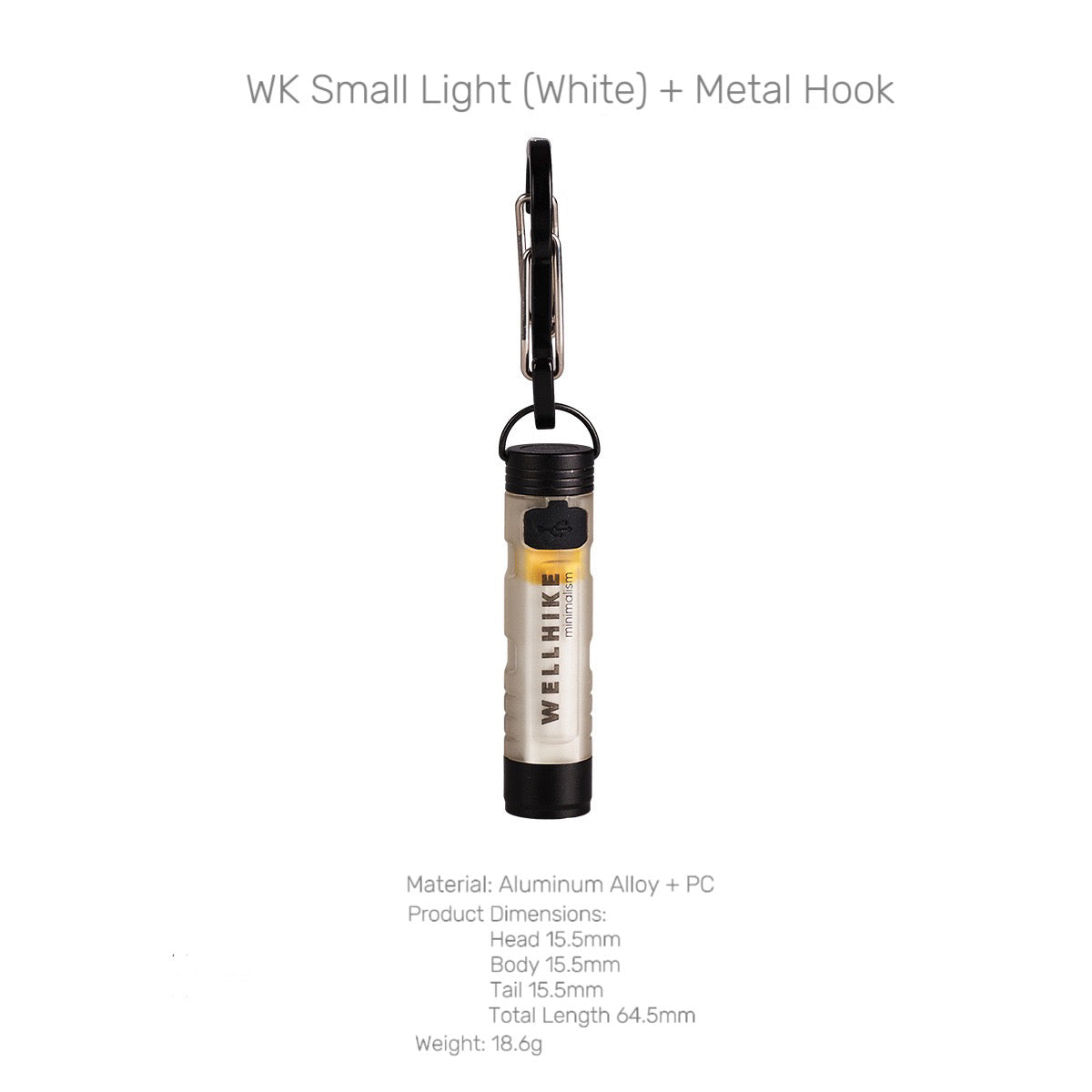 WELLHIKE Outdoor Mini High- intensive LED Long- Lasting Rechargeable Torch Pocket Clip Light