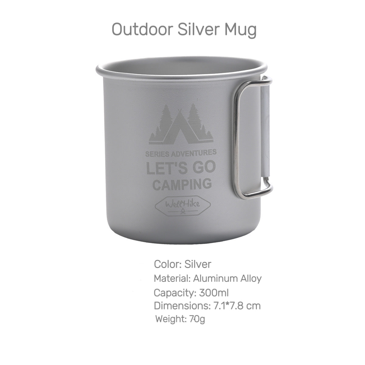 WELLHIKE 300ml Outdoor Camping Cup – Portable Foldable Coffee Mug for Hiking, Picnic & Travel