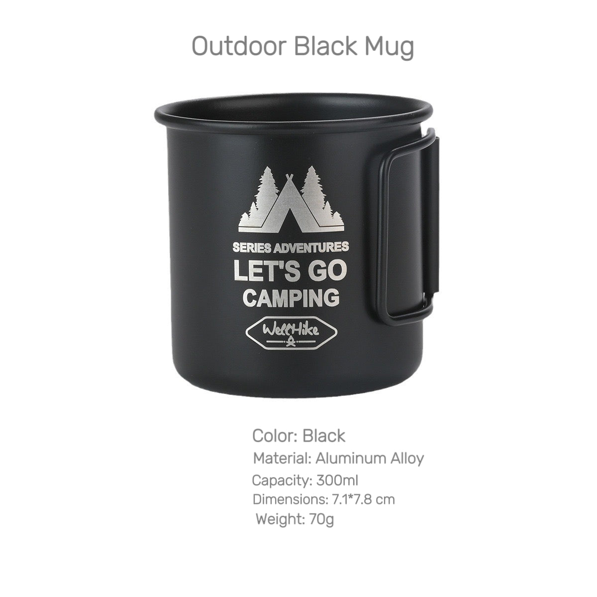 WELLHIKE 300ml Outdoor Camping Cup – Portable Foldable Coffee Mug for Hiking, Picnic & Travel