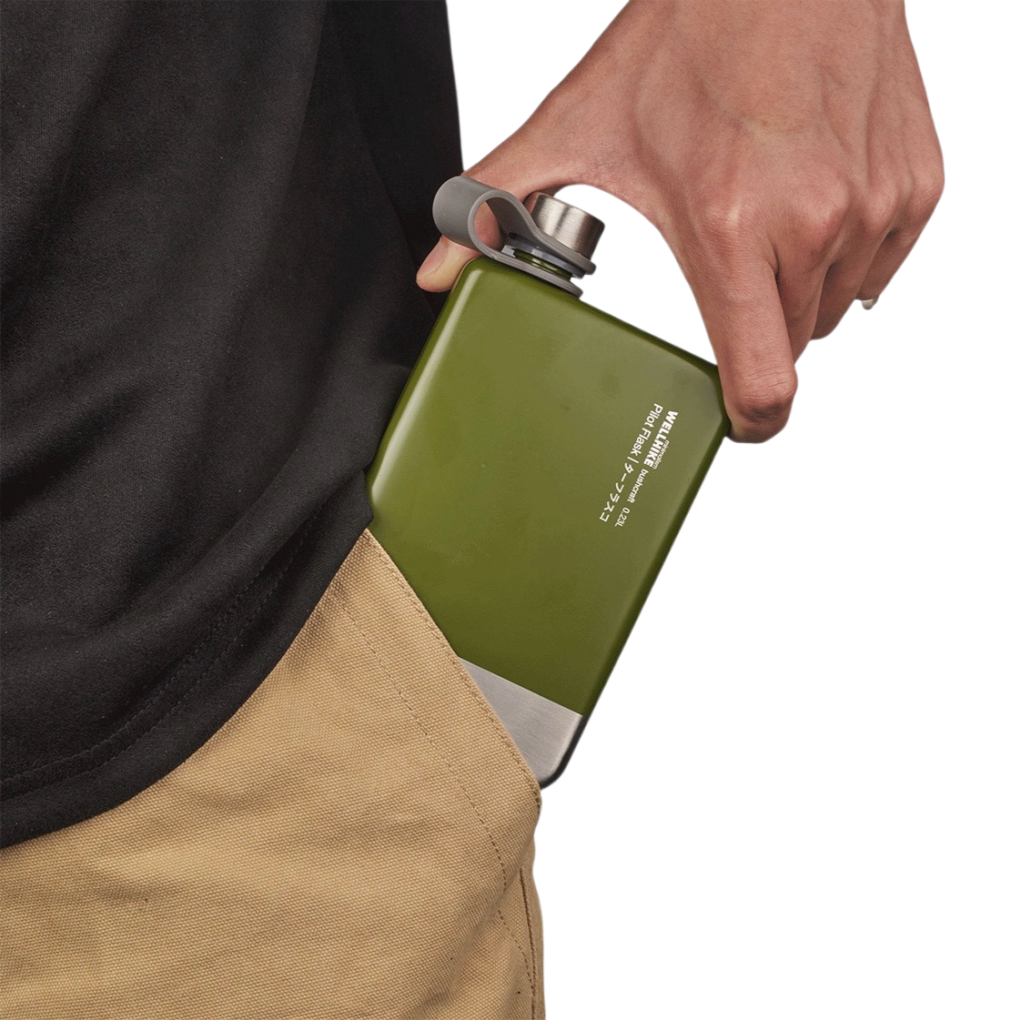 WELLHIKE Outdoor Camping Portable 304 Stainless Steel Hip Flask 230ml Pocket Liquor Bottle