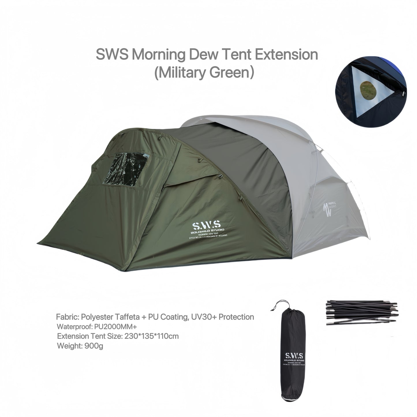 SWS Outdoor Camping Hiking Two-Person Tent - Portable, Waterproof, and Sunproof Shelter