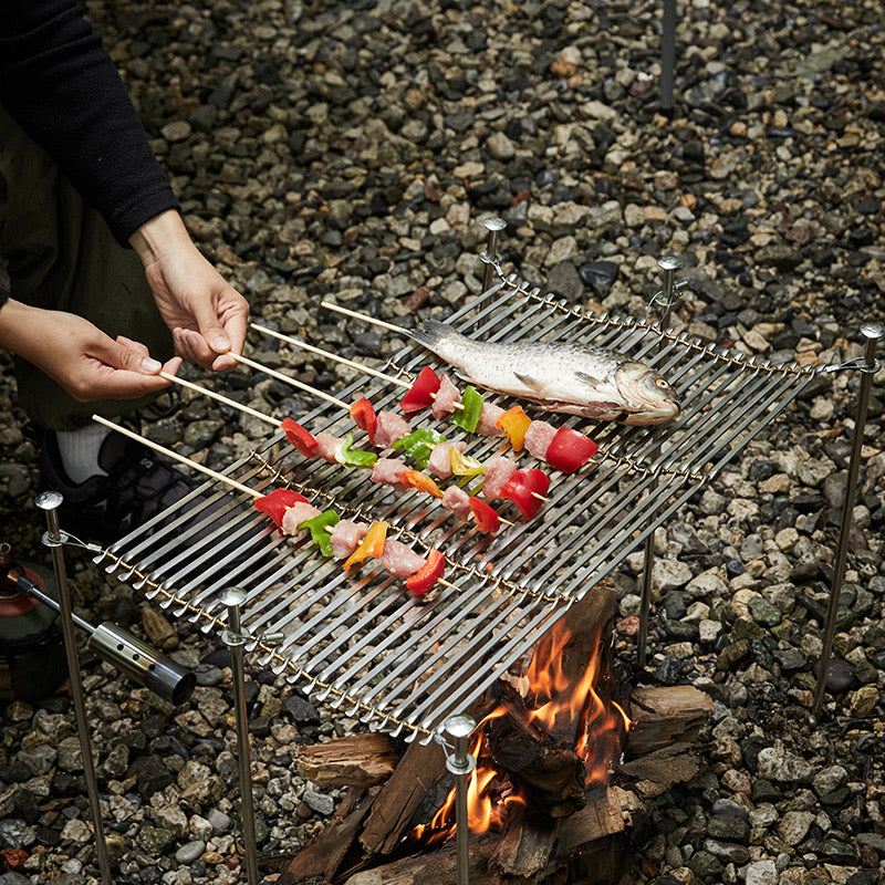 MONNTAINHIKE  Lightweight Foldable 304 Stainless Steel BBQ Portable Camping Multi-Purpose Grilling Rack