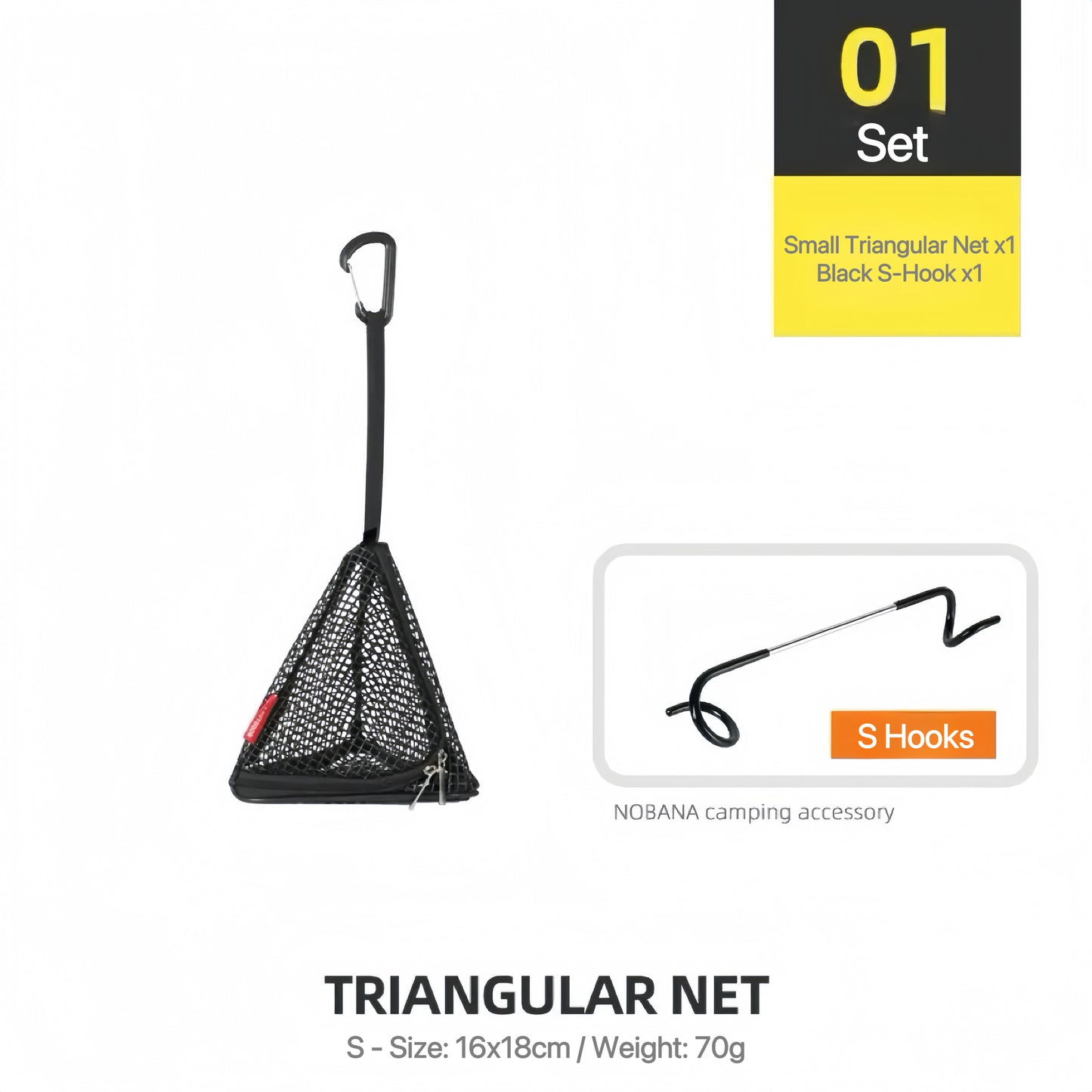 CLS Outdoor Triangular Drying Net - Foldable Storage and Camping Hanging Organizer PVC Hanging Mesh Bag