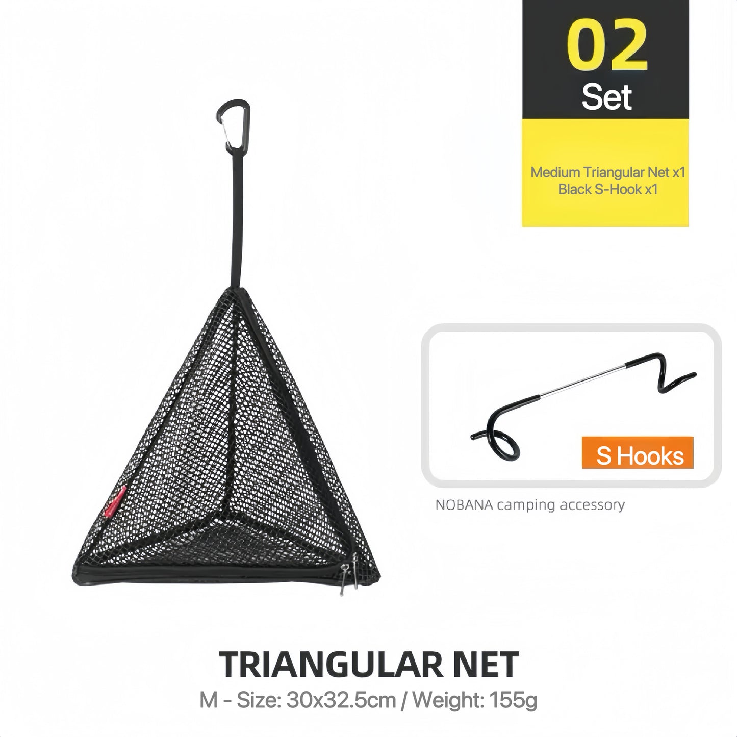 CLS Outdoor Triangular Drying Net - Foldable Storage and Camping Hanging Organizer PVC Hanging Mesh Bag